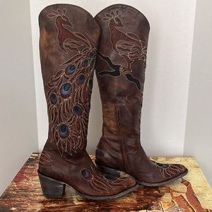 New Old Gringo Peacock 18” Boot Size 7